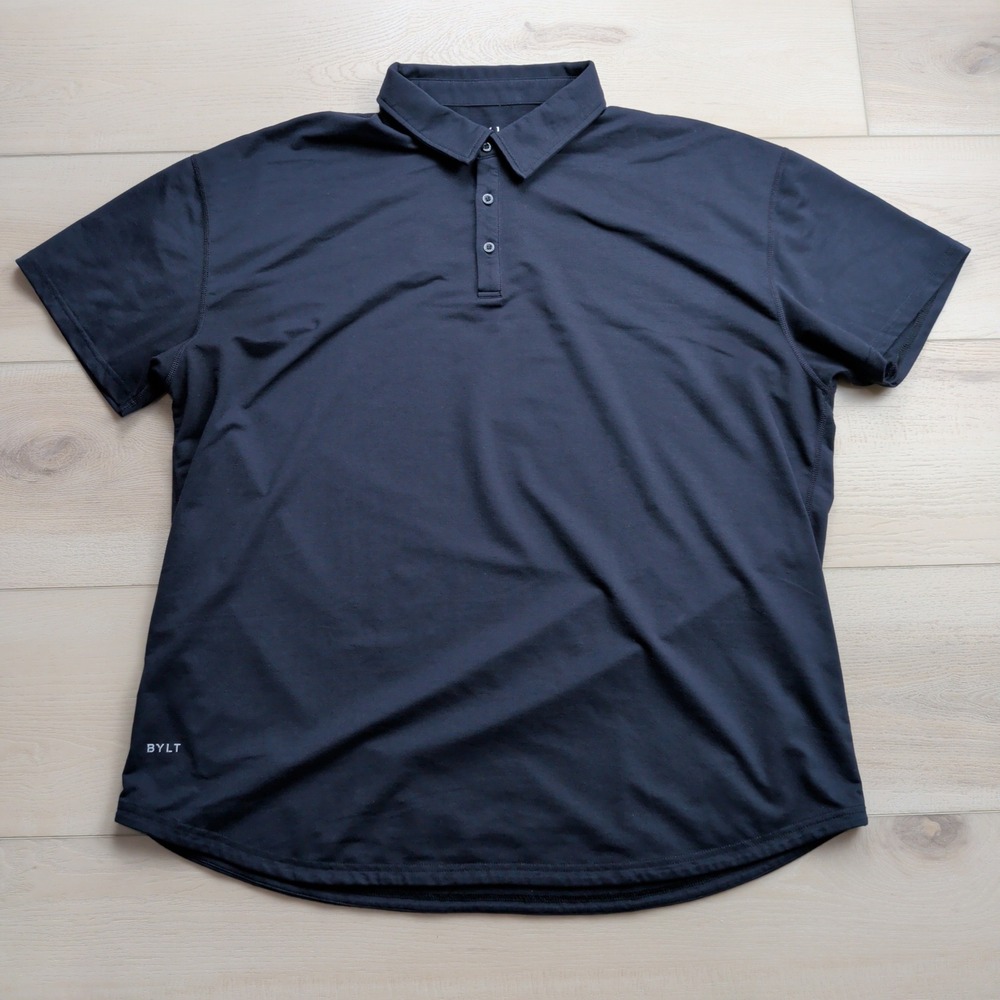 BYLT Premium Basics Signature Polo Shirt Mens 3XL Navy Blue Performance